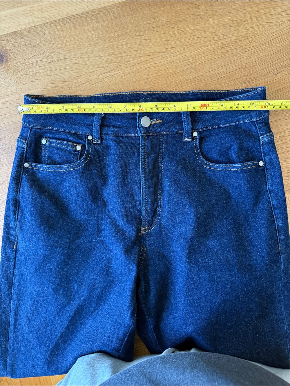 Universal Standard High-waist Dark Indigo Straight Jeans with Cuff - Picture 13 of 16